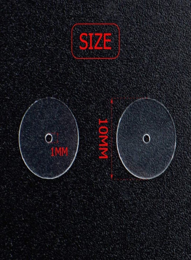 LUMBER FASHION Silicone Rubber Ear Back Stoppers Push Buttons Findings Stud Earring Plugs Earring Backs Clear Disc Pads to Stabilize Earrings 200 Pcs - Image 5